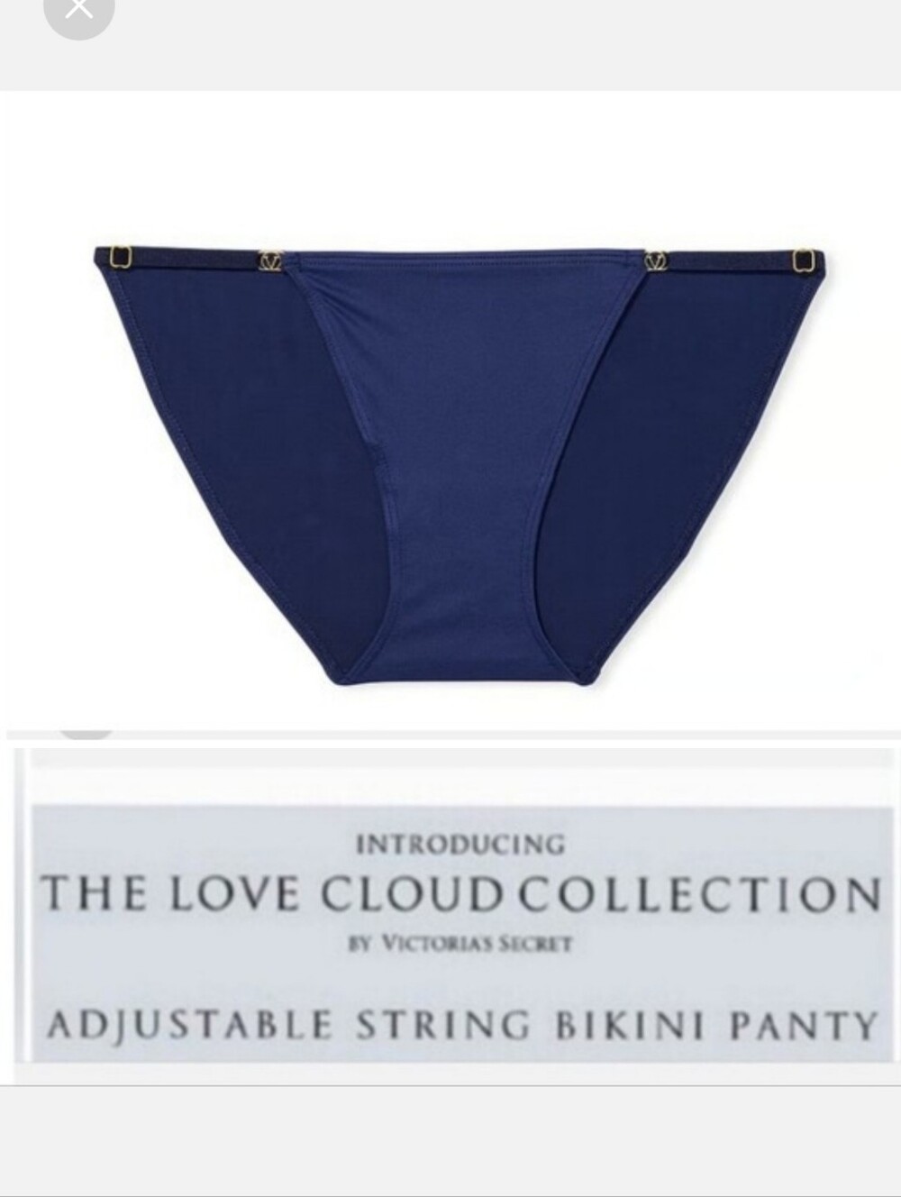 Victoria's secret love cloud smooth adjustable string bikini panty ENSIGN BLUE